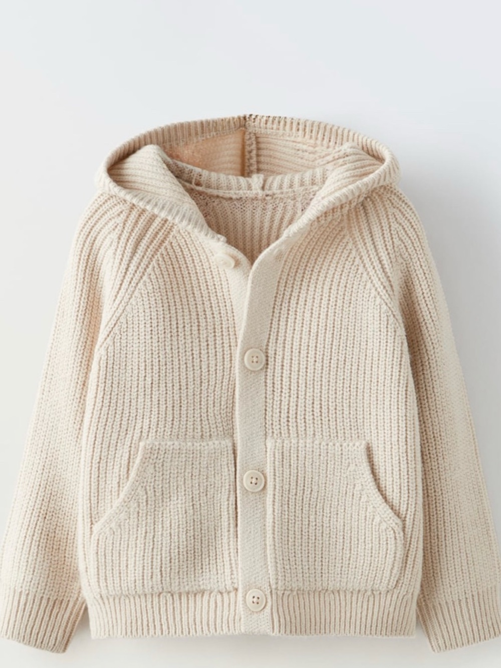 Zara Cream Knit Hooded Cardigan Size 2 yrs